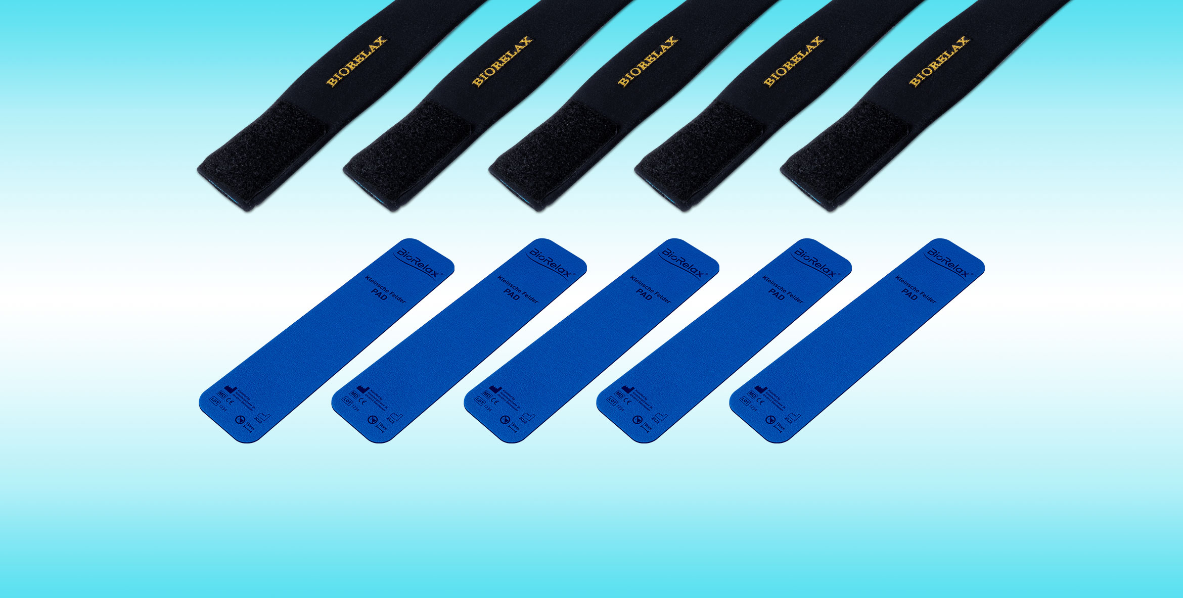 Set 5x Pad + 5x Halteband Set 5x Pad + 5x Halteband